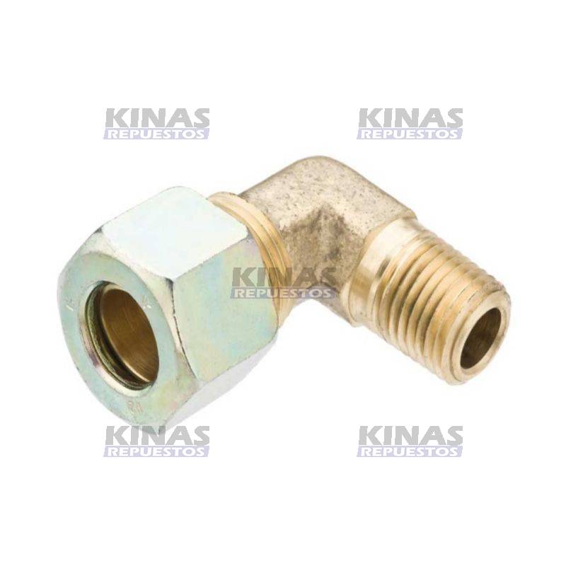 CONEXION CODO CONECTOR MACHO OD 08MM X 1/4NPT METAL | RG 1006-21 / CFM06-0804M