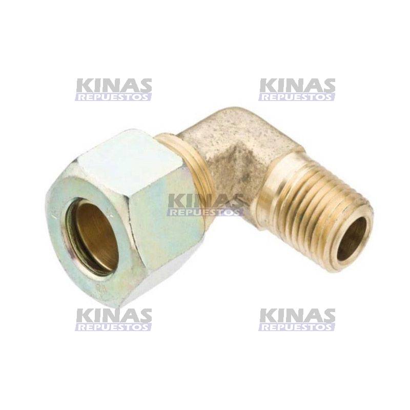 CONEXION CODO CONECTOR MACHO OD 12MM X 1/4NPT METAL | RG 1006-27 / CFM06-1204M