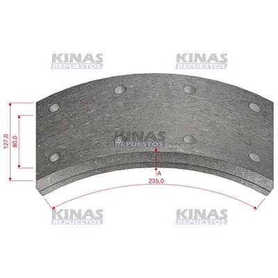 FIBRA FRENO 5" 4PIEZA 8AGUJERO SCANIA DELANTERO/TRUCK STD | DS/728/TH-178 STD