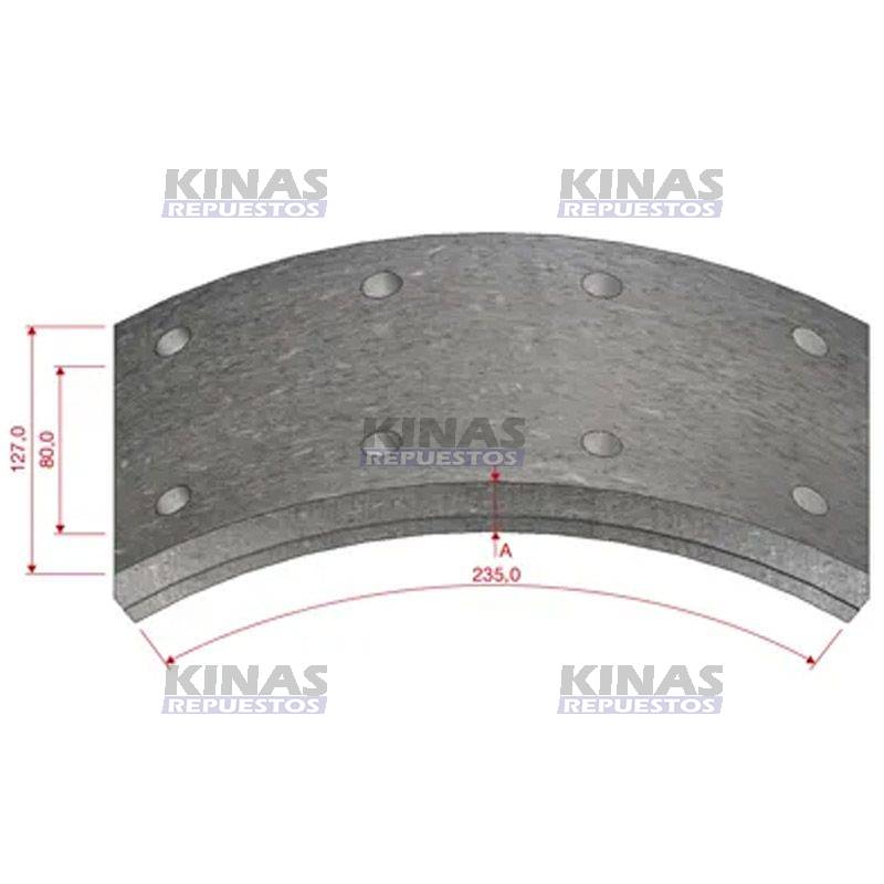 FIBRA FRENO 5" 4PIEZA 8AGUJERO SCANIA DELANTERO/TRUCK X | DS/728/TH-178 X