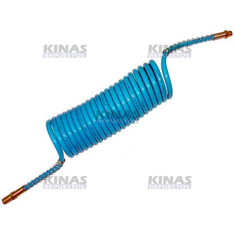 MANGUERA ASPIRAL FRENO CARRETA AZUL 5.5MT C/NIP M16 | 765-M16-AZ