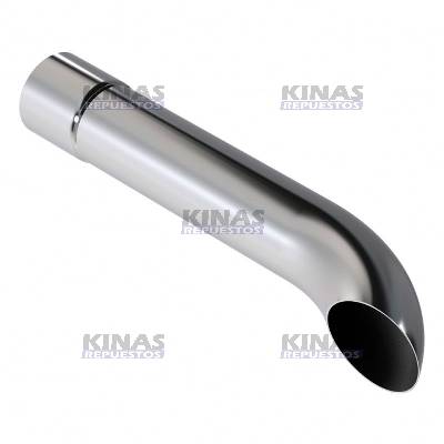 PUNTERA ESCAPE CROMADA 3P CURVA 350MM | B575