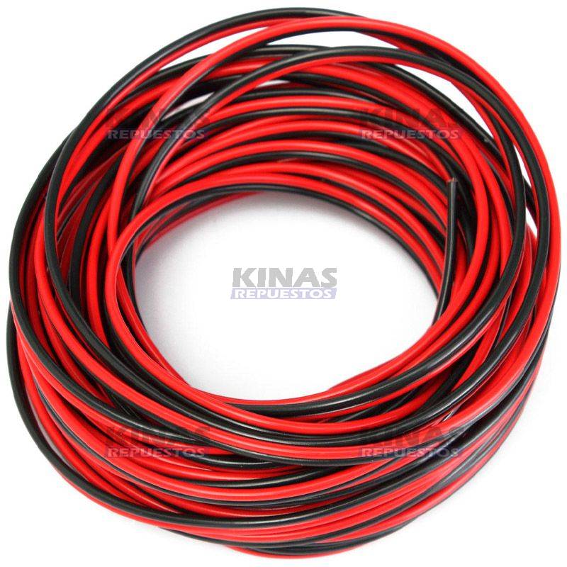 CABLE BICOLOR 2 X 0,50MM (ROJO/NEGRO) PARLANTES | 12126