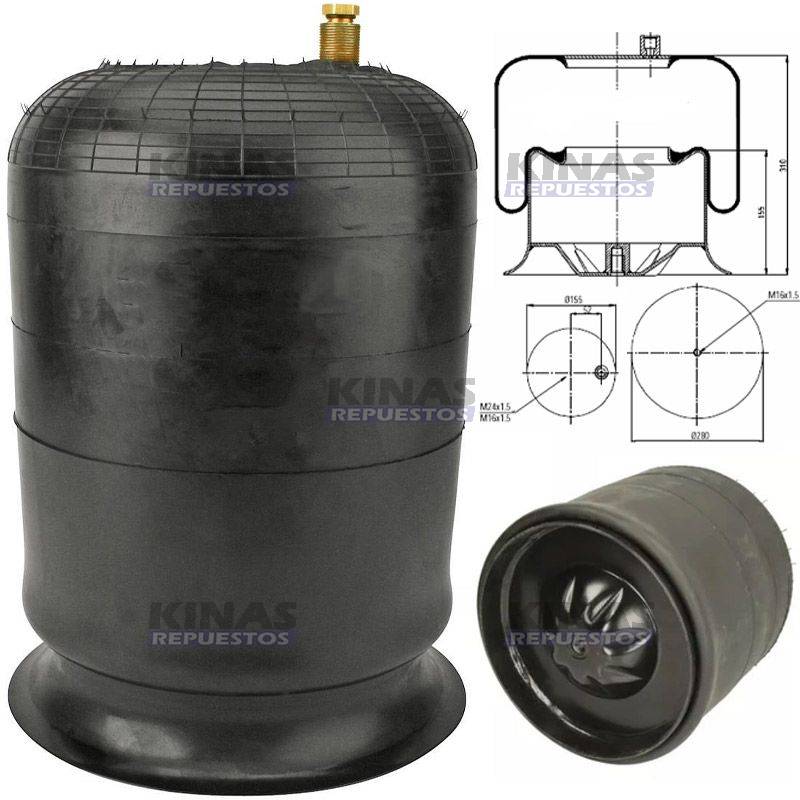 PULMON SUSPENCION MBB ATEGO/ACTROS 1217 (CONEXION LATERAL) | ETP-904757 K09/942.320.32.21/9423203221
