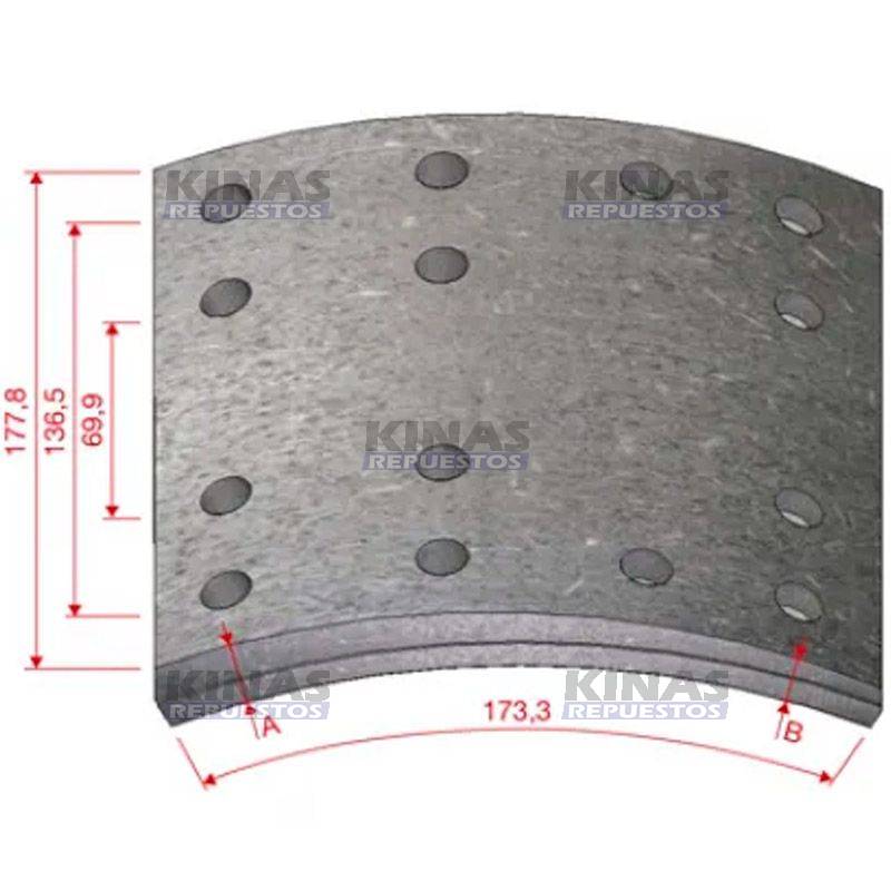 FIBRA FRENO CARRETA 7" CUNHA 14F PHOENIX STD | DFW/984/TH-167/C0464T/L-220/FD/84 STD