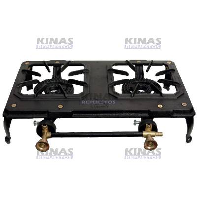 COCINA PORTATIL A GAS HIERRO FUNDIDO 2 BOCA | COD-4320