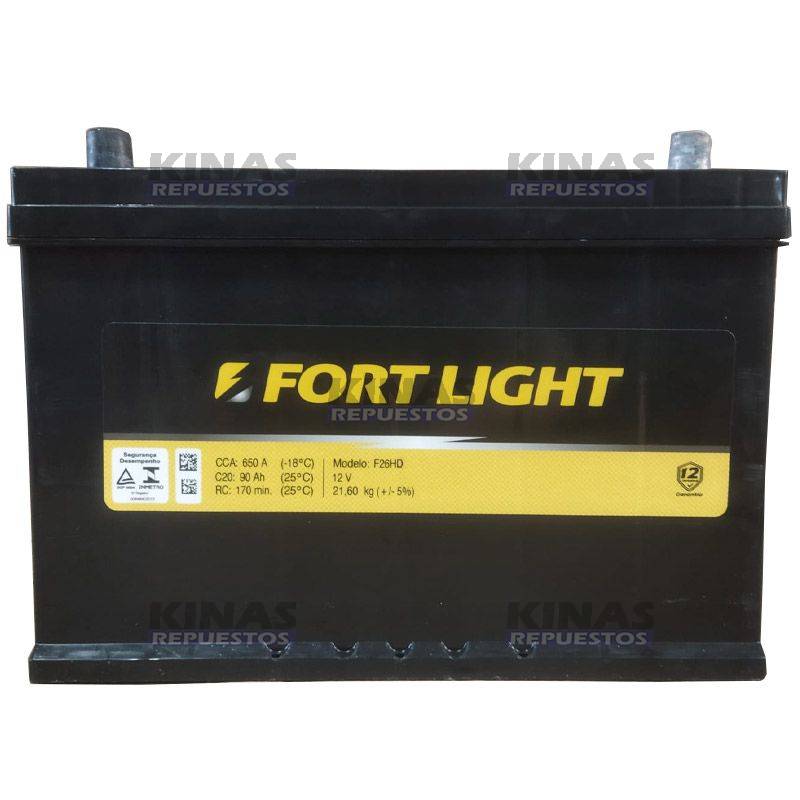 BATERIA 12V 90AMPERES DERECHO (CCA 650) | F26HD/F90D