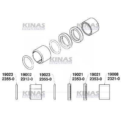 KIT REPARO BUJE EJE ZETA FRENO CARRETA 47.7X38.3X34 (NYLON) | THO-18010/2304