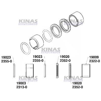 KIT REPARO BUJE EJE ZETA FRENO CARRETA 47.7X38.3X30 (NYLON/HIERRO) | THO-18008/2303