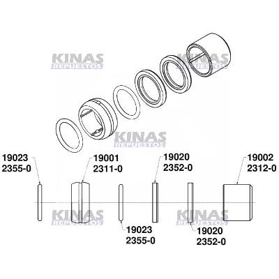 KIT REPARO BUJE EJE ZETA FRENO CARRETA 47.7X38.3X34 (NYLON) | THO-18007/2302A