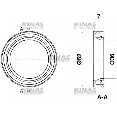 RETEN EJE ZETA FRENO CARRETA 52.5X38X7 | THO-19020/2352