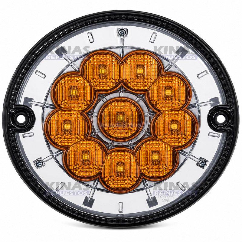 FARO SENALERA RISTAL/NARANJADO LED 24V TRASERO CARRETA RANDON REDONDO 125MM | 8012.24.315