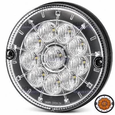 FARO SENALERA RISTAL/NARANJADO LED 24V TRASERO CARRETA RANDON REDONDO 125MM | 8012.24.315