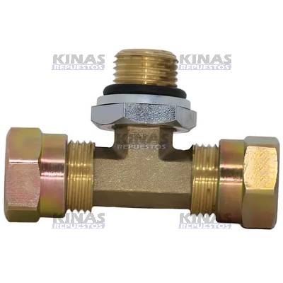 CONEXION TEE MACHO CENTRAL 08MMXM16X1.5 (METAL) | 0608-04/CM10-0816/0608-01/MA-1348