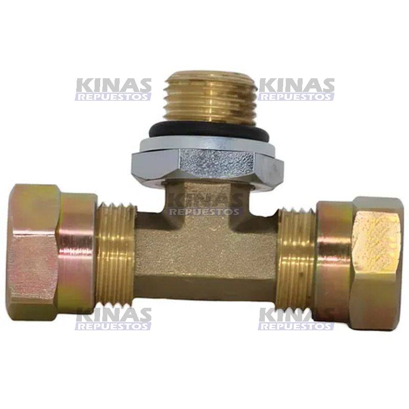 CONEXION TEE MACHO CENTRAL 08MMXM16X1.5 (METAL) | 0608-04/CM10-0816/0608-01/MA-1348