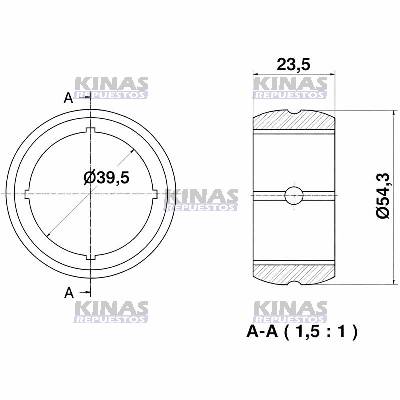 BUJE EJE ZETA CARRETA 48X38X25 NYLON CONICO | 1932/THOR-19001/2311