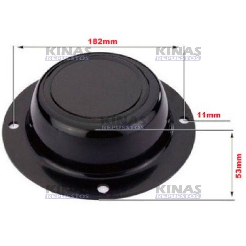 TAPA FLANGE MAZA CARRETA 4F AGUJEROS ALUMINIO NEGRA GRANDE | 405319