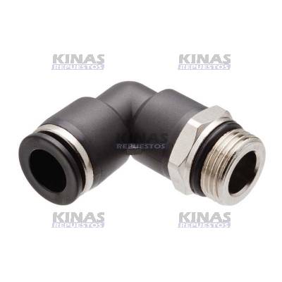 CONEXION CODO CONECTOR OD 12MM X 1/4NPT (PLASTICO) | PL 12-02/PL1202/CI-0854-12MP